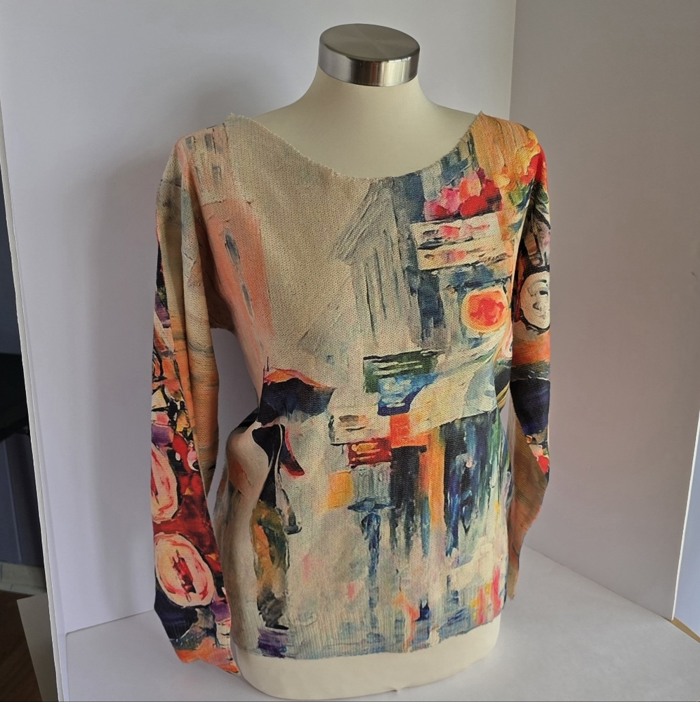 Women sweater edgy neckline blouse